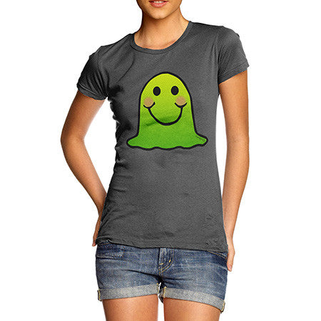 Women's Green Emoji Blob Monster T-Shirt