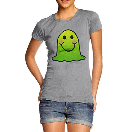 Women's Green Emoji Blob Monster T-Shirt