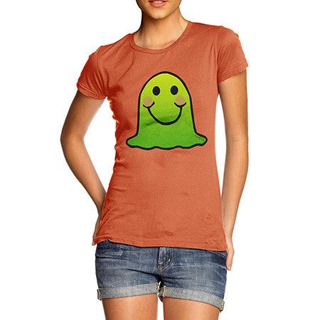 Women's Green Emoji Blob Monster T-Shirt