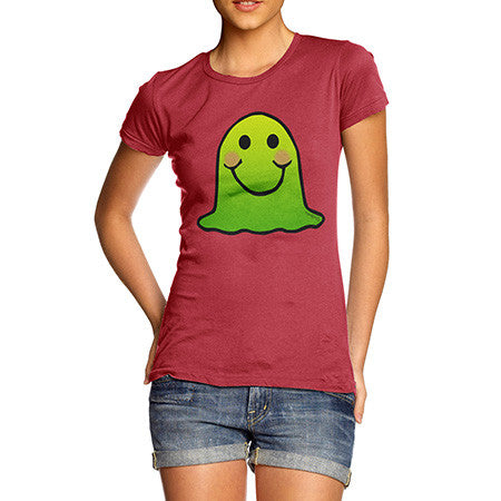 Women's Green Emoji Blob Monster T-Shirt