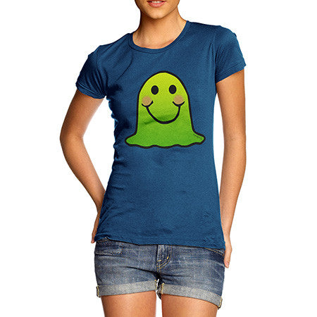 Women's Green Emoji Blob Monster T-Shirt