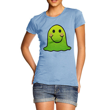 Women's Green Emoji Blob Monster T-Shirt