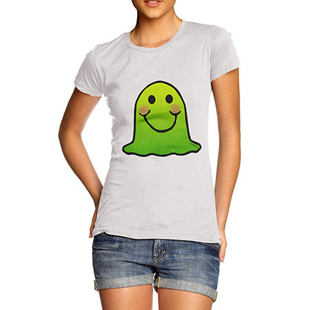 Women's Green Emoji Blob Monster T-Shirt