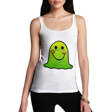 Women's Green Emoji Blob Monster Tank Top
