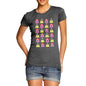 Women's Happy Love Struck Emoji Icons T-Shirt