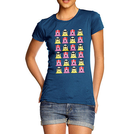 Women's Happy Love Struck Emoji Icons T-Shirt