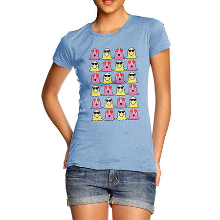 Women's Happy Love Struck Emoji Icons T-Shirt