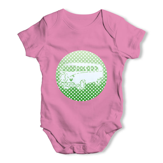 Hippie Van Dots Green Baby Grow Bodysuit