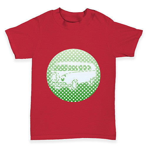 Hippie Van Dots Green Baby Toddler T-Shirt