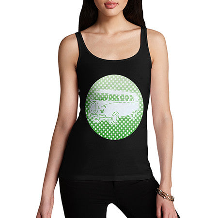 Women Green Hiipie Van Tank Top