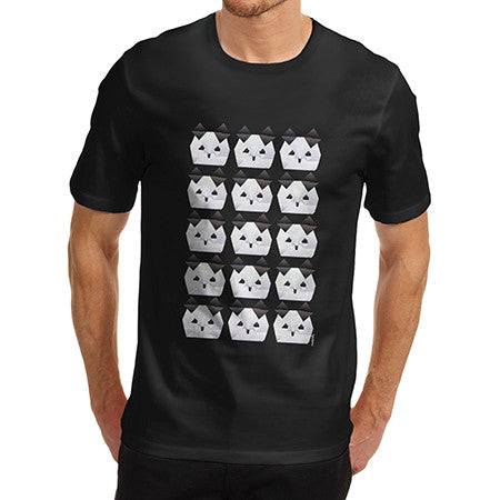 Men's Origami Panda Baby Faces T-Shirt