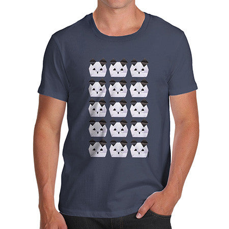 Men's Origami Panda Baby Faces T-Shirt