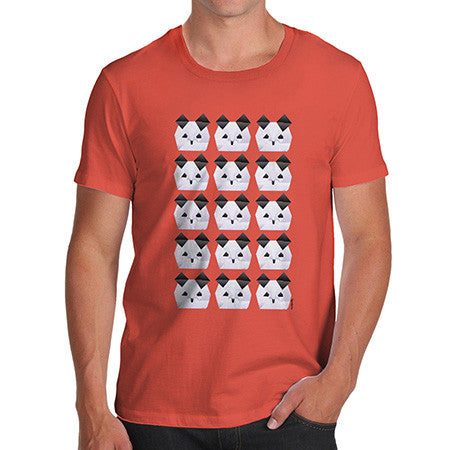 Men's Origami Panda Baby Faces T-Shirt