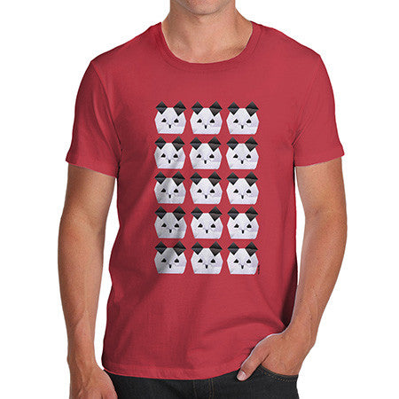 Men's Origami Panda Baby Faces T-Shirt