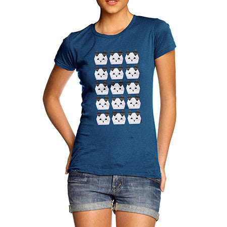 Women's Origami Panda Baby Faces T-Shirt