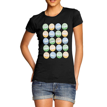 Women Multi-coloured Dots Hippie Van T-Shirt