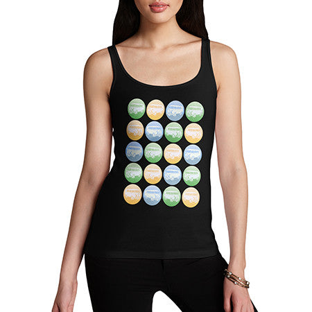 Women Multi-coloured Dots Hippie Van Tank Top