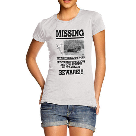 Women Missing Pet Tortoise T-Shirt