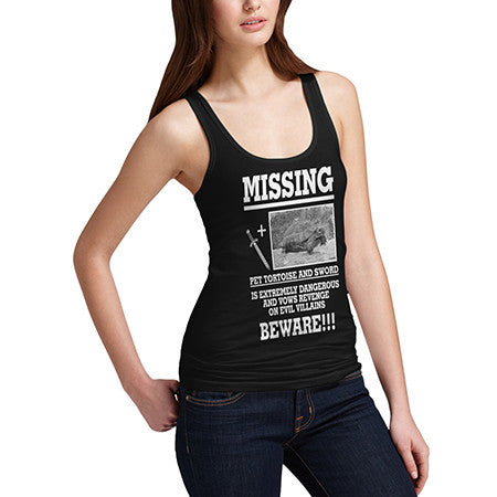 Women Missing Pet Tortoise Tank Top