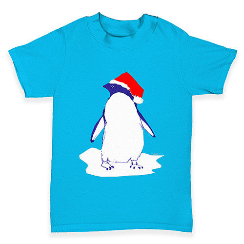 Penguin With Santa Hat Baby Toddler T-Shirt