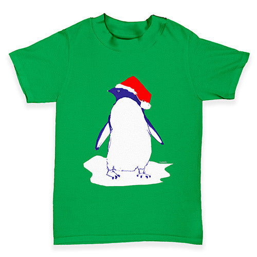 Penguin With Santa Hat Baby Toddler T-Shirt