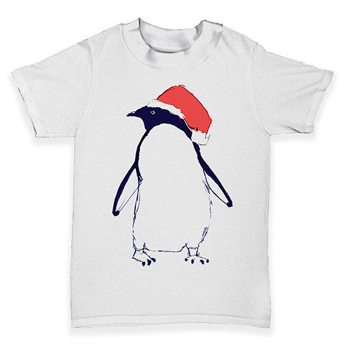 Penguin With Santa Hat Baby Toddler T-Shirt