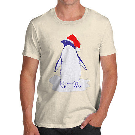 Men's Penguin With Santa Hat T-Shirt