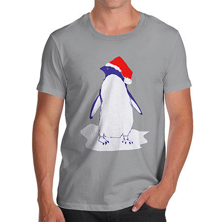 Men's Penguin With Santa Hat T-Shirt