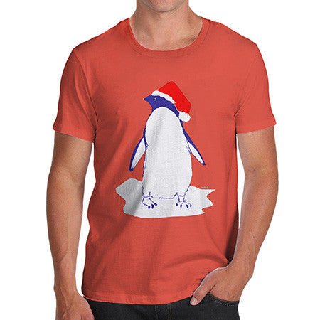Men's Penguin With Santa Hat T-Shirt