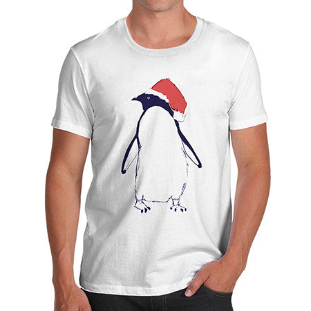 Men's Penguin With Santa Hat T-Shirt