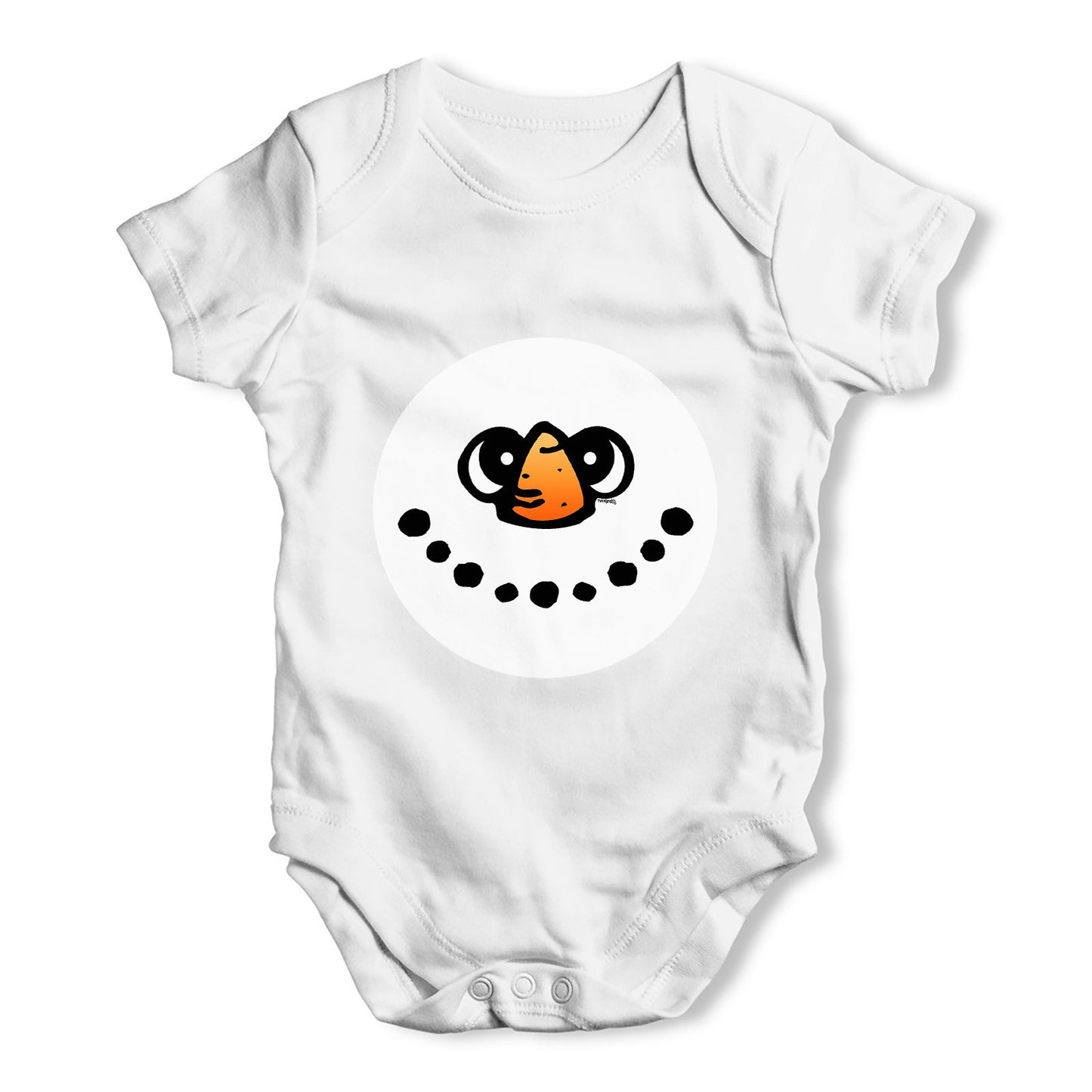 Snowman Face Baby Grow Bodysuit