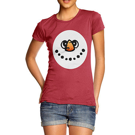 Women's Snowman Face T-Shirt