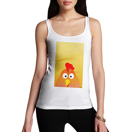 Womens Spring Chicken White Tank Top