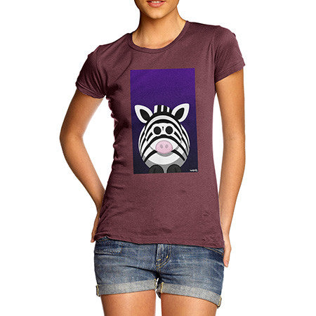 Women's Fat Zebra Burgundy T-Shirt