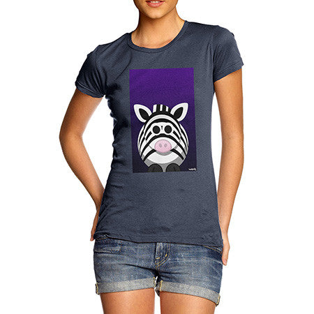 Women's Fat Zebra Navy T-Shirt