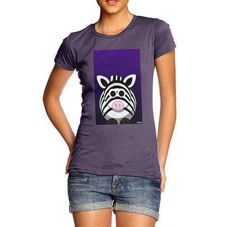 Women's Fat Zebra Plum T-Shirt