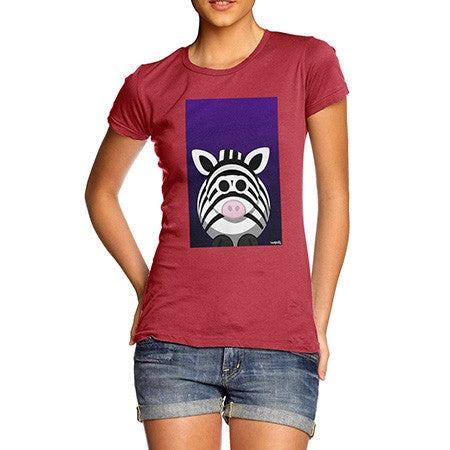 Women's Fat Zebra Red T-Shirt