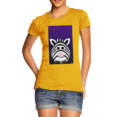 Women's Fat Zebra Yellow T-Shirt