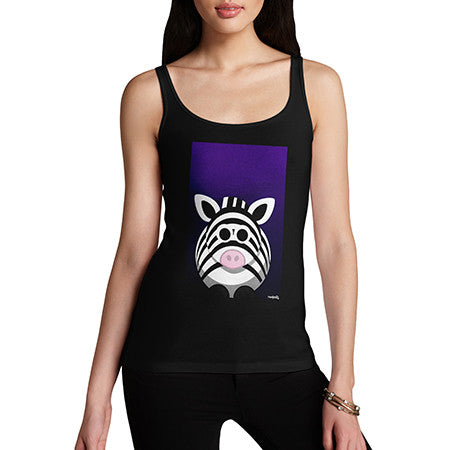 Womens Fat Zebra Black Tank Top