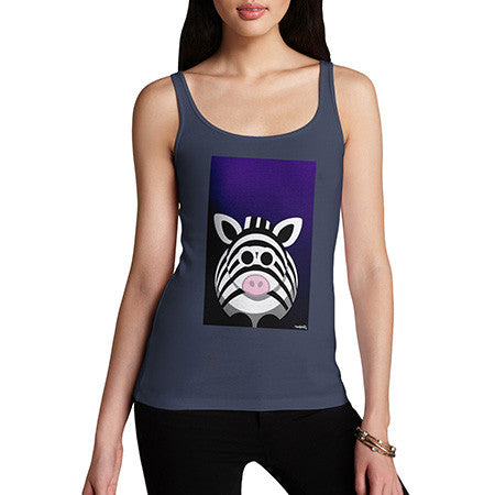 Women's Fat Zebra Navy Tank Top