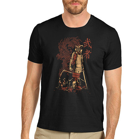 Men's Japanese Samurai Dragon Wolf T-Shirt