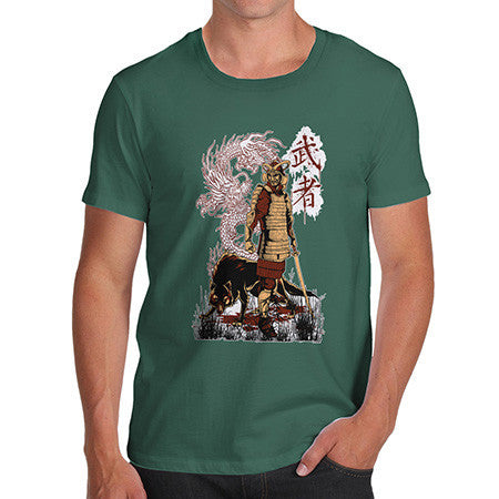 Men's Japanese Samurai Dragon Wolf T-Shirt