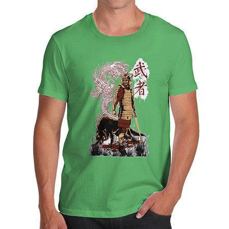 Men's Japanese Samurai Dragon Wolf T-Shirt