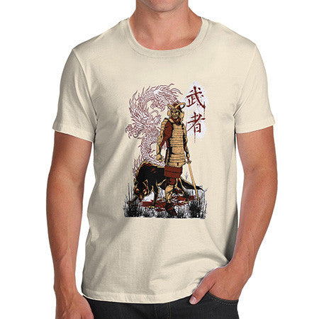 Men's Japanese Samurai Dragon Wolf T-Shirt