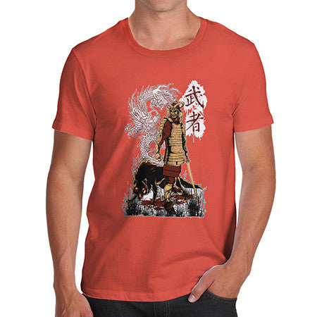 Men's Japanese Samurai Dragon Wolf T-Shirt