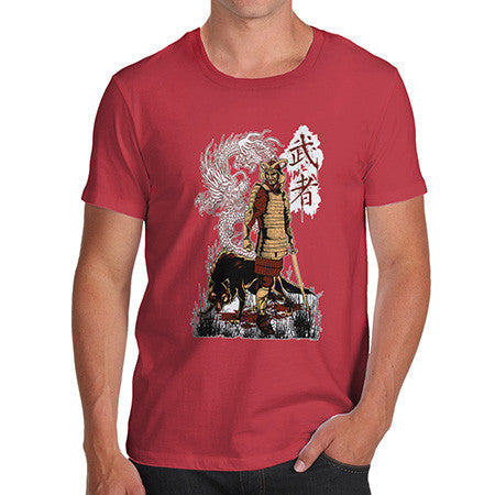 Men's Japanese Samurai Dragon Wolf T-Shirt