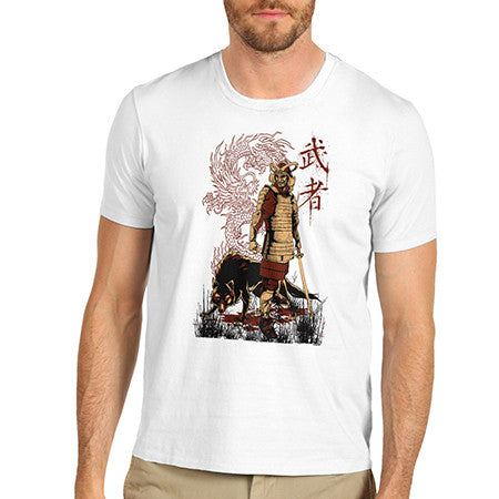 Men's Japanese Samurai Dragon Wolf T-Shirt