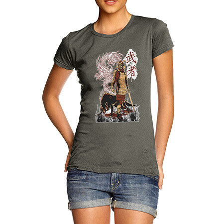 Women's Japanese Samurai Dragon Wolf T-Shirt