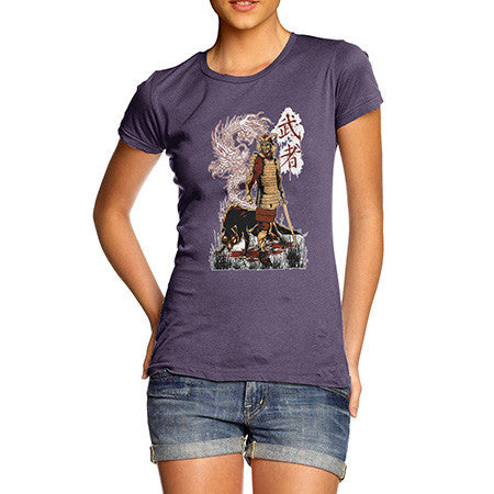 Women's Japanese Samurai Dragon Wolf T-Shirt