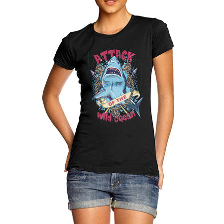 Women's Shark Attack On The Wild Ocean T-Shirt